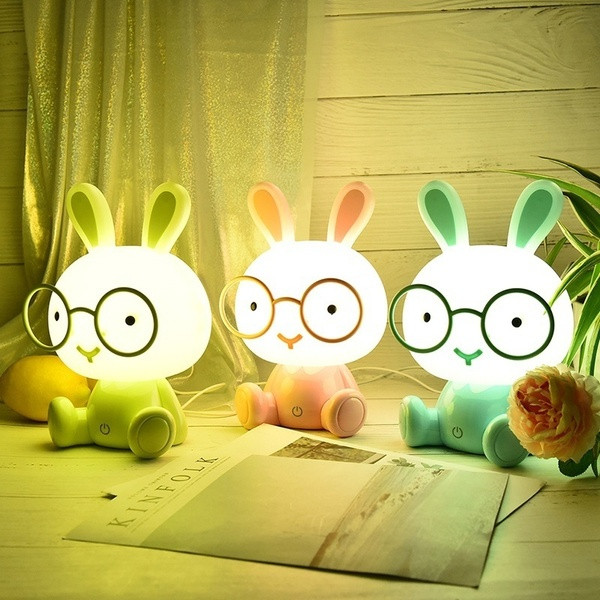 Energy saving night lamp in the shape of a rabbit