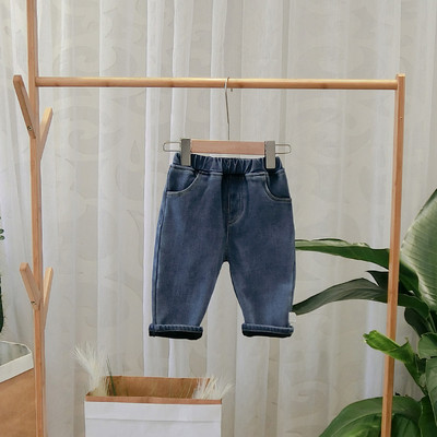 Új modell alkalmi gyerekfarmer fiúknak fekete és kék színben