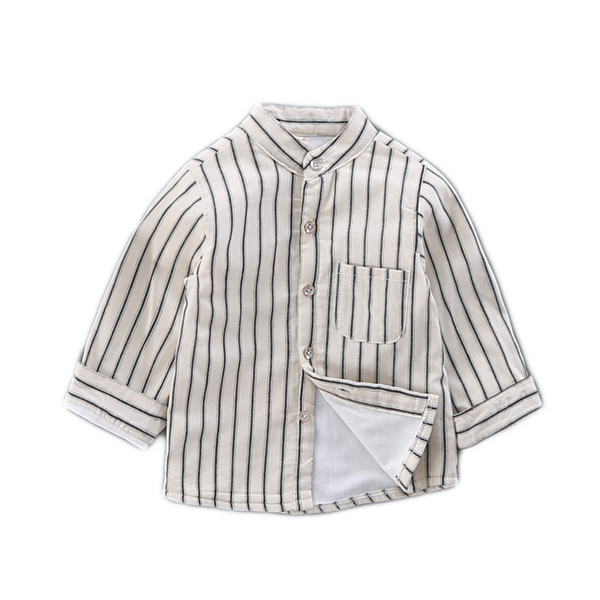 Ριγέ παιδικό πουκάμισο για αγόρια σε μαύρο και άσπρο χρώμα