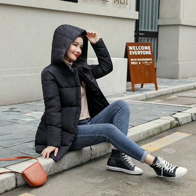 Γυναικείο χειμωνιάτικο μπουφάν με κουκούλα και τσέπες σε διάφορα χρώματα