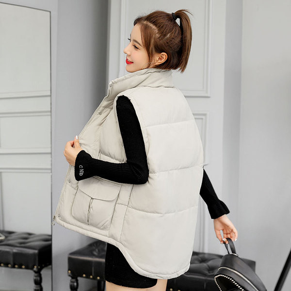 Vesta casual dama cu buzunare in negru si gri