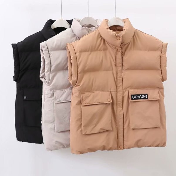 Casual γυναικείο γιλέκο με κουμπιά και τσέπες σε τρία χρώματα