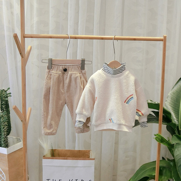 Μοντέρνο παιδικό φούτερ σε γκρι και μπεζ χρώμα για αγόρια