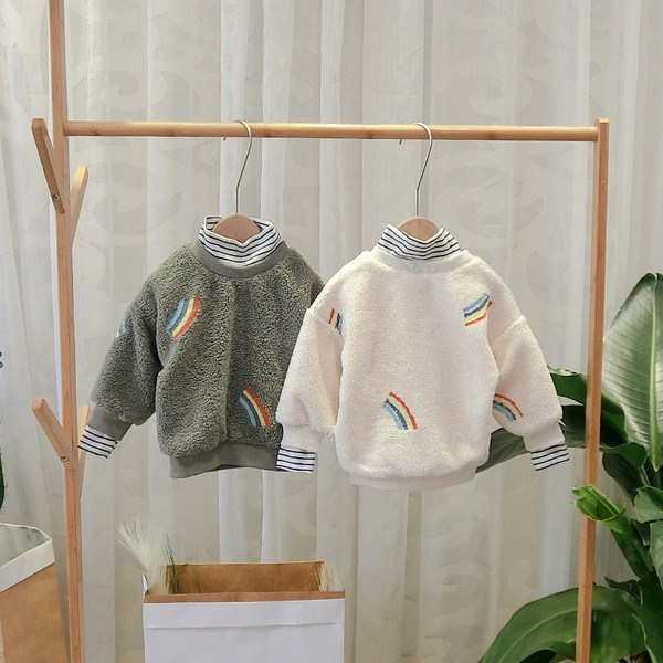 Μοντέρνο παιδικό φούτερ σε γκρι και μπεζ χρώμα για αγόρια