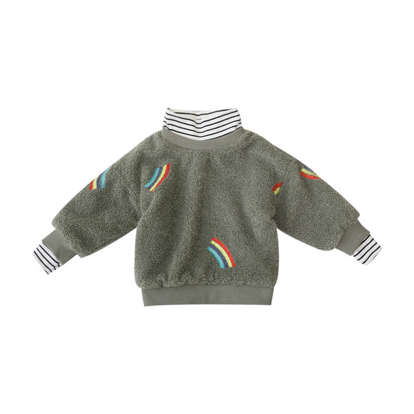 Μοντέρνο παιδικό φούτερ σε γκρι και μπεζ χρώμα για αγόρια