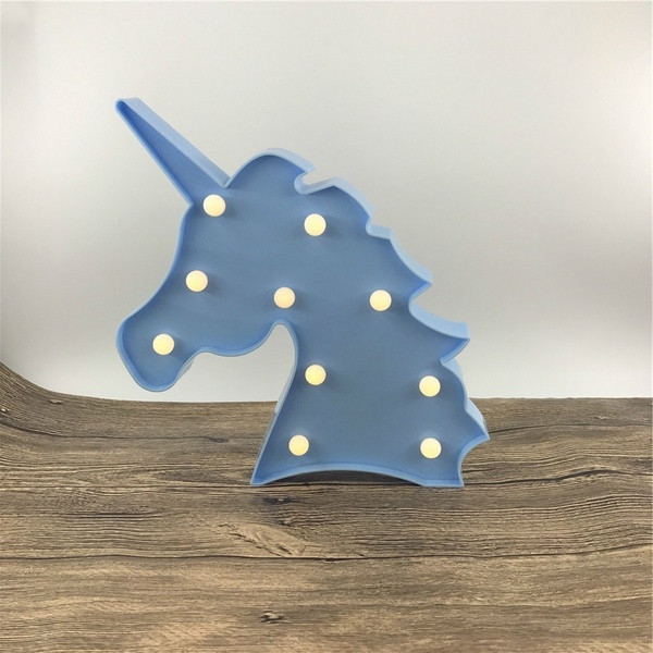 Éjszakai lámpa rózsaszín, fehér és kék LED izzókkal