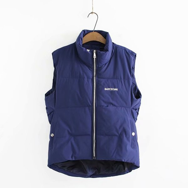 Casual γυναικείο γιλέκο με φερμουάρ και ψηλό γιακά σε κίτρινο, μπλε και μαύρο χρώμα