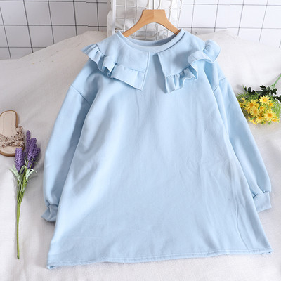 Γυναικεία casual μπλούζα με μακριά μανίκια και βολάν σε διάφορα χρώματα