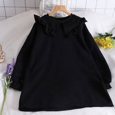 Γυναικεία casual μπλούζα με μακριά μανίκια και βολάν σε διάφορα χρώματα