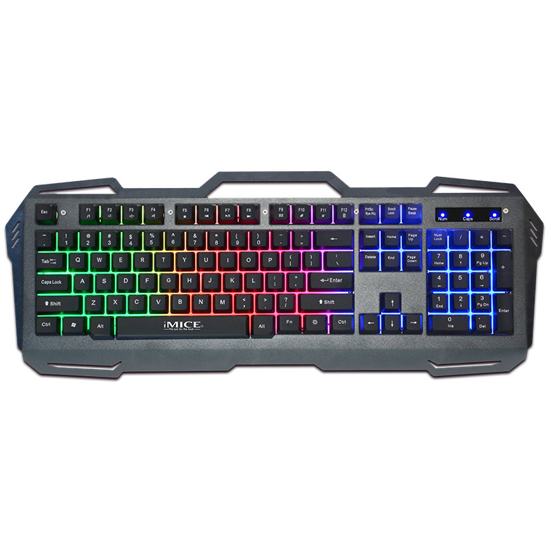 OEM геймърска клавиатура с LED подсветка и rainbow ефект 