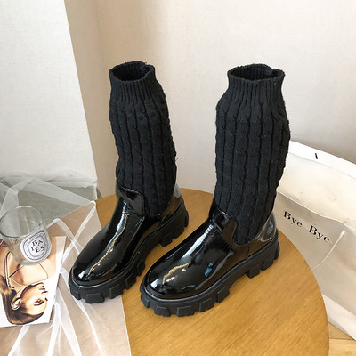 Cizme casual dama cu talpa aspra in negru - doua modele