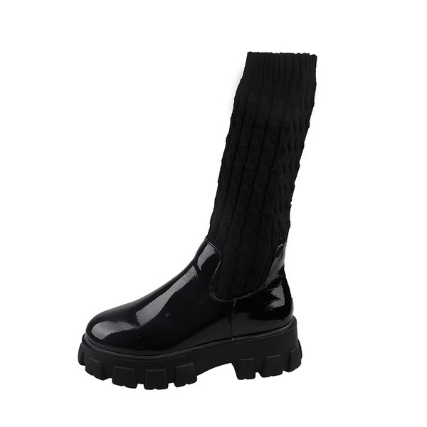 Cizme casual dama cu talpa aspra in negru - doua modele