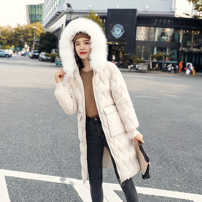 Χειμερινό γυναικείο μπουφάν μακρύ σχέδιο με τσέπες σε διάφορα χρώματα