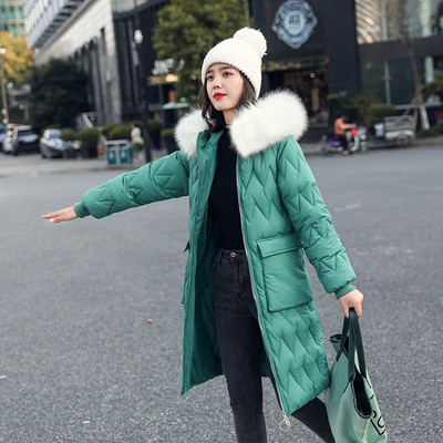 Χειμερινό γυναικείο μπουφάν μακρύ σχέδιο με τσέπες σε διάφορα χρώματα