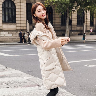 Γυναικείο casual γιλέκο με τσέπες και κουκούλα σε διάφορα χρώματα