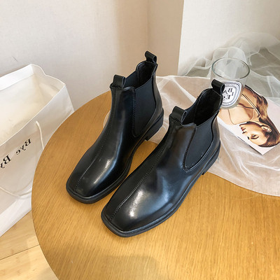 Γυναικείες casual μπότες από οικολογικό δέρμα, με σόλα σε καφέ και μαύρο χρώμα