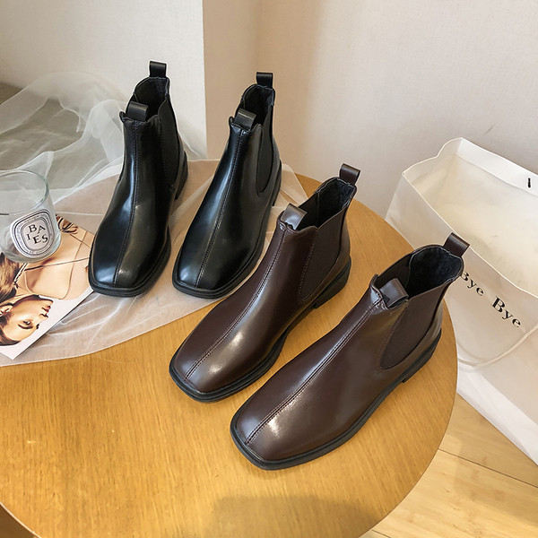 Γυναικείες casual μπότες από οικολογικό δέρμα, με σόλα σε καφέ και μαύρο χρώμα