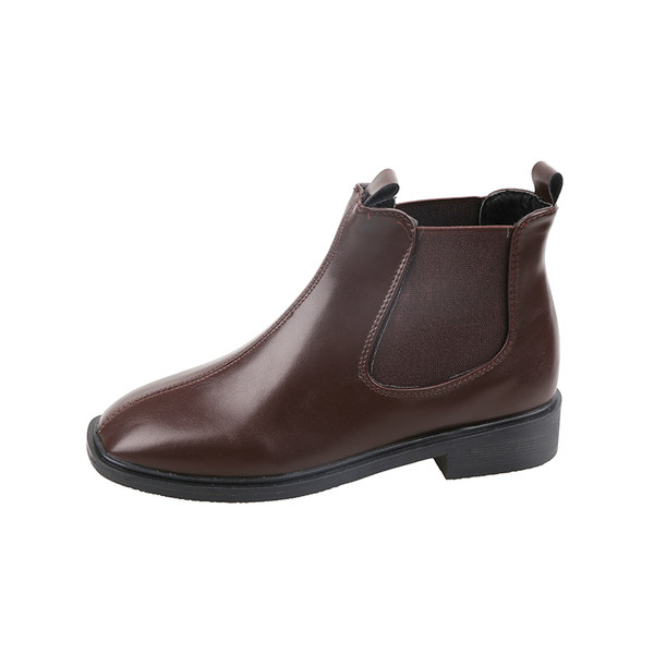 Γυναικείες casual μπότες από οικολογικό δέρμα, με σόλα σε καφέ και μαύρο χρώμα