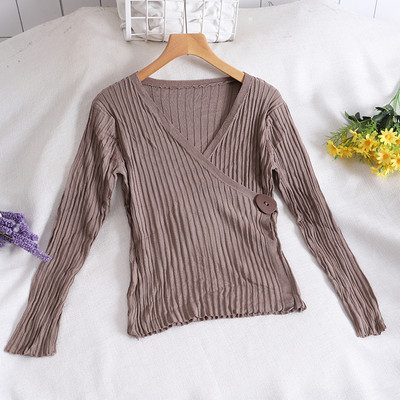 Casual γυναικείο πουλόβερ με κουμπί και μακρύ μανίκι σε τρία χρώματα