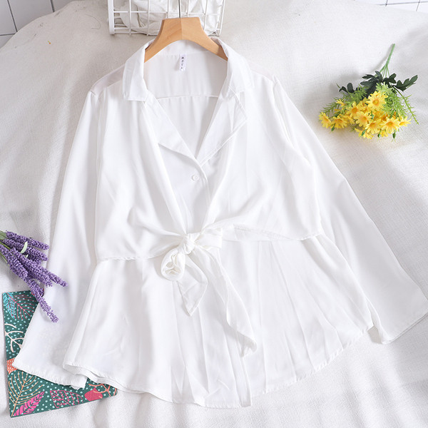 Modern női ing nyakkendővel és gombokkal, többféle színben