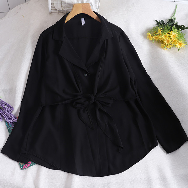 Modern női ing nyakkendővel és gombokkal, többféle színben