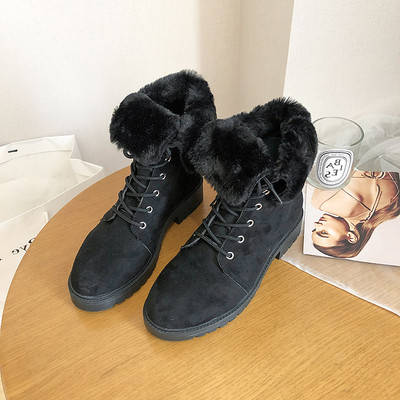 Model nou de cizme dama cu sireturi si captuseala moale in negru si maro - doua modele