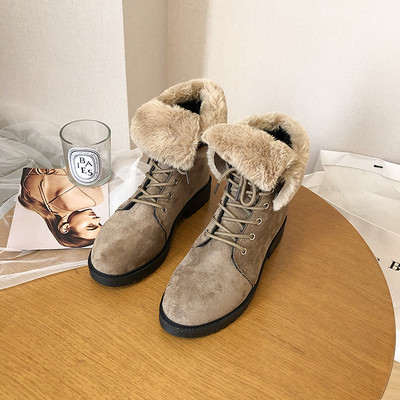 Model nou de cizme dama cu sireturi si captuseala moale in negru si maro - doua modele