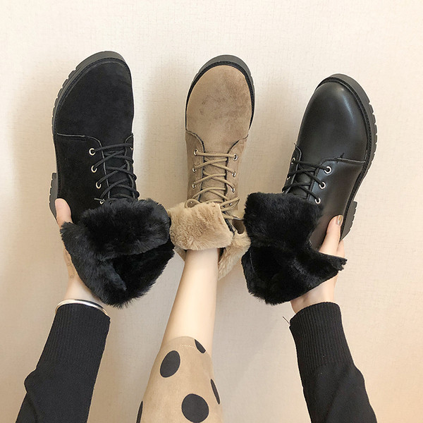 Model nou de cizme dama cu sireturi si captuseala moale in negru si maro - doua modele