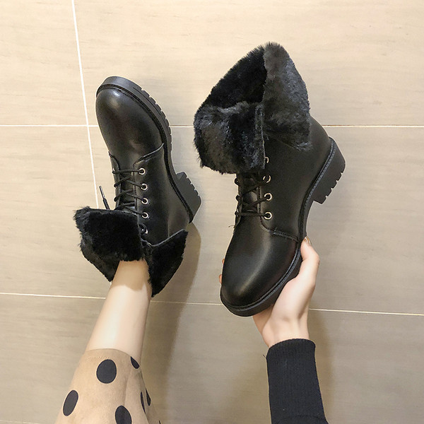 Model nou de cizme dama cu sireturi si captuseala moale in negru si maro - doua modele