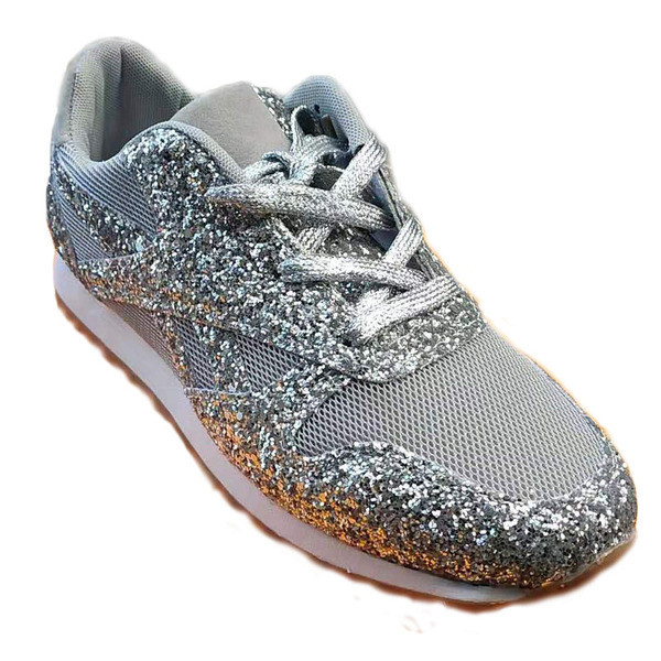 Model NOU de adidasi dama cu sireturi si efect stralucitor in sase culori