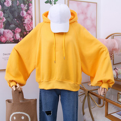 Μοντέρνο γυναικείο φούτερ με κουκούλα  φαρδύ μοντέλο σε διάφορα χρώματα