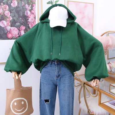 Μοντέρνο γυναικείο φούτερ με κουκούλα  φαρδύ μοντέλο σε διάφορα χρώματα