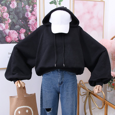 Μοντέρνο γυναικείο φούτερ με κουκούλα  φαρδύ μοντέλο σε διάφορα χρώματα