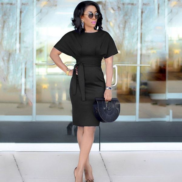 Modern női hosszú ruha, rövid ujjal és megkötővel öt színben