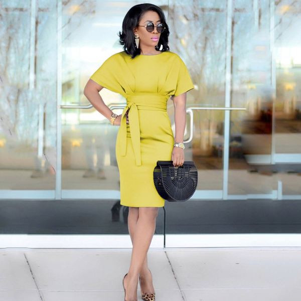 Modern női hosszú ruha, rövid ujjal és megkötővel öt színben