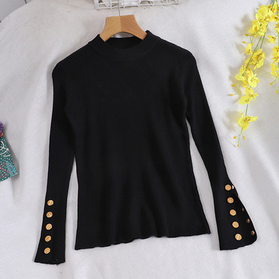 Alkalmi női blúz ovális nyakkivágással és gombokkal, három színben