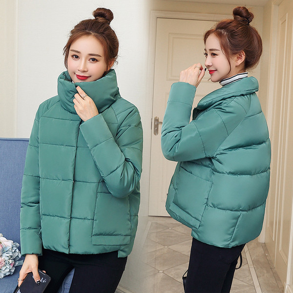 Női alkalmi téli kabát magas gallérral több színben