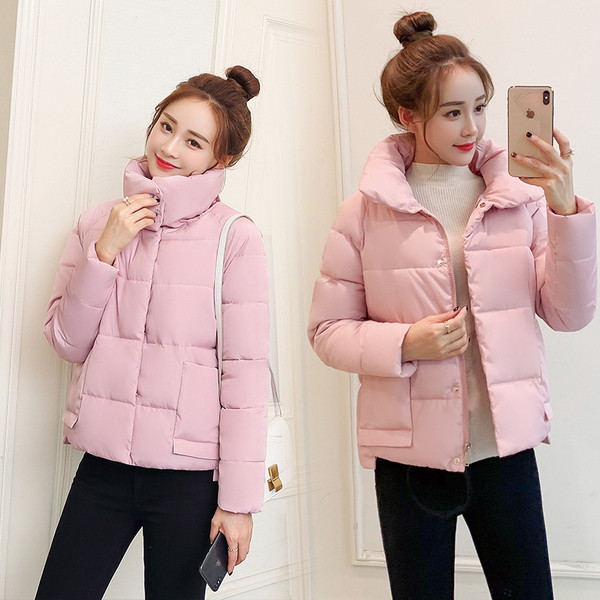 Női alkalmi téli kabát magas gallérral több színben