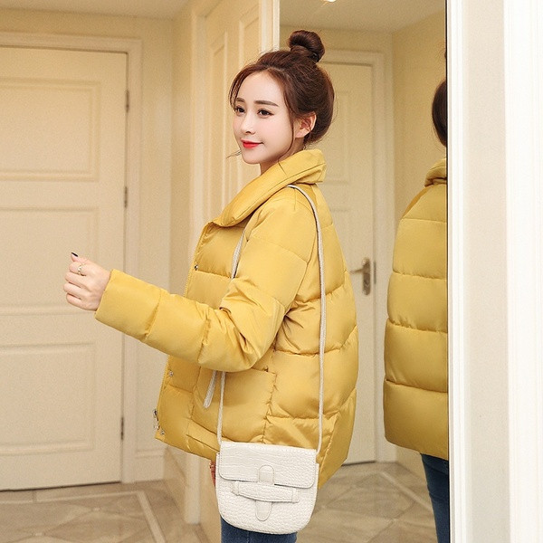 Női alkalmi téli kabát magas gallérral több színben