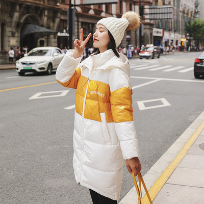 Geaca de iarna moderna de dama cu gluga model lunga in trei culori