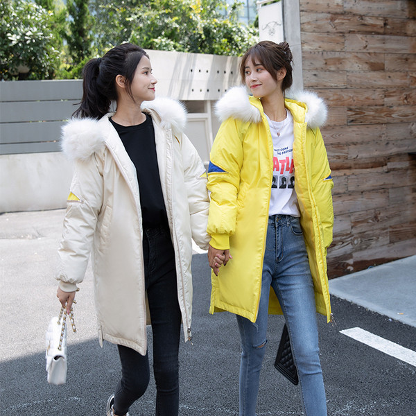 Geaca de iarna dama model lat cu puf pe gluga in trei culori