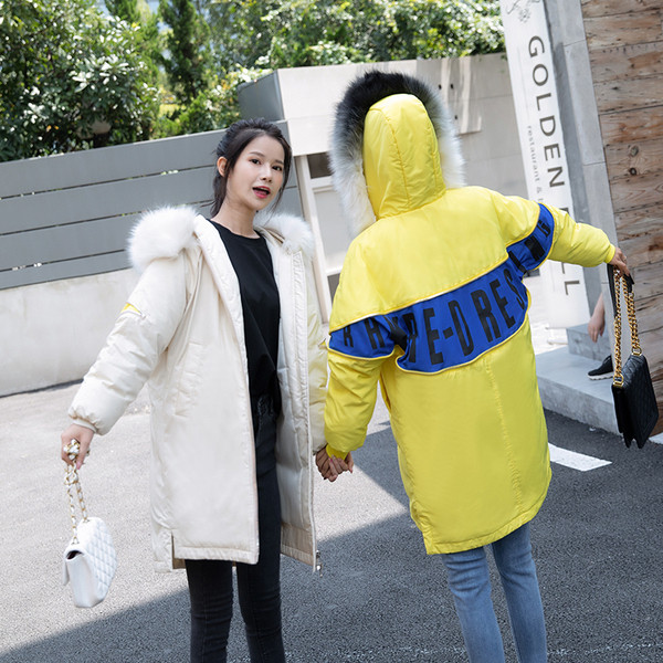 Geaca de iarna dama model lat cu puf pe gluga in trei culori