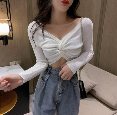 Γυναικεία πλεκτή μπλούζα σε δύο χρώματα - δύο μοντέλα