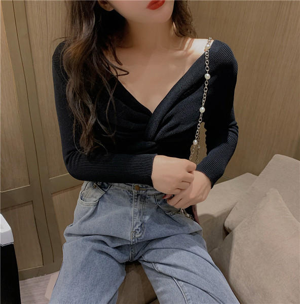 Γυναικεία πλεκτή μπλούζα σε δύο χρώματα - δύο μοντέλα