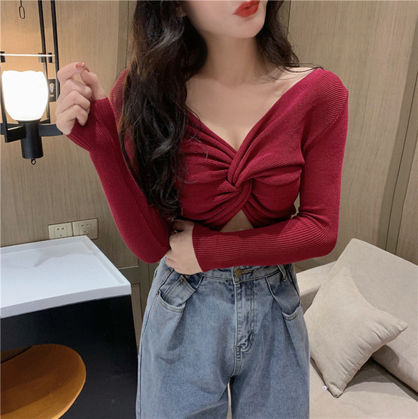 Γυναικεία πλεκτή μπλούζα σε δύο χρώματα - δύο μοντέλα