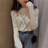 Pulover subțire de damă cu umerii goi - mai multe culori