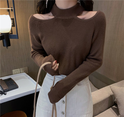 Pulover subțire de damă cu umerii goi - mai multe culori