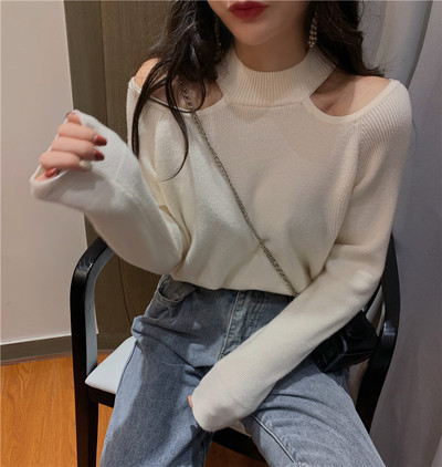 Pulover subțire de damă cu umerii goi - mai multe culori