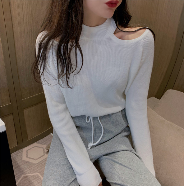 Pulover subțire de damă cu umerii goi - mai multe culori