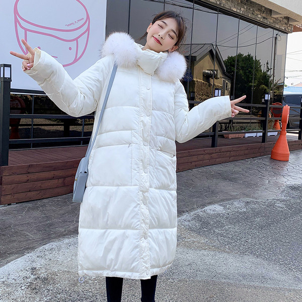 NOU Geaca de iarna de dama actuala model lung in alb si negru